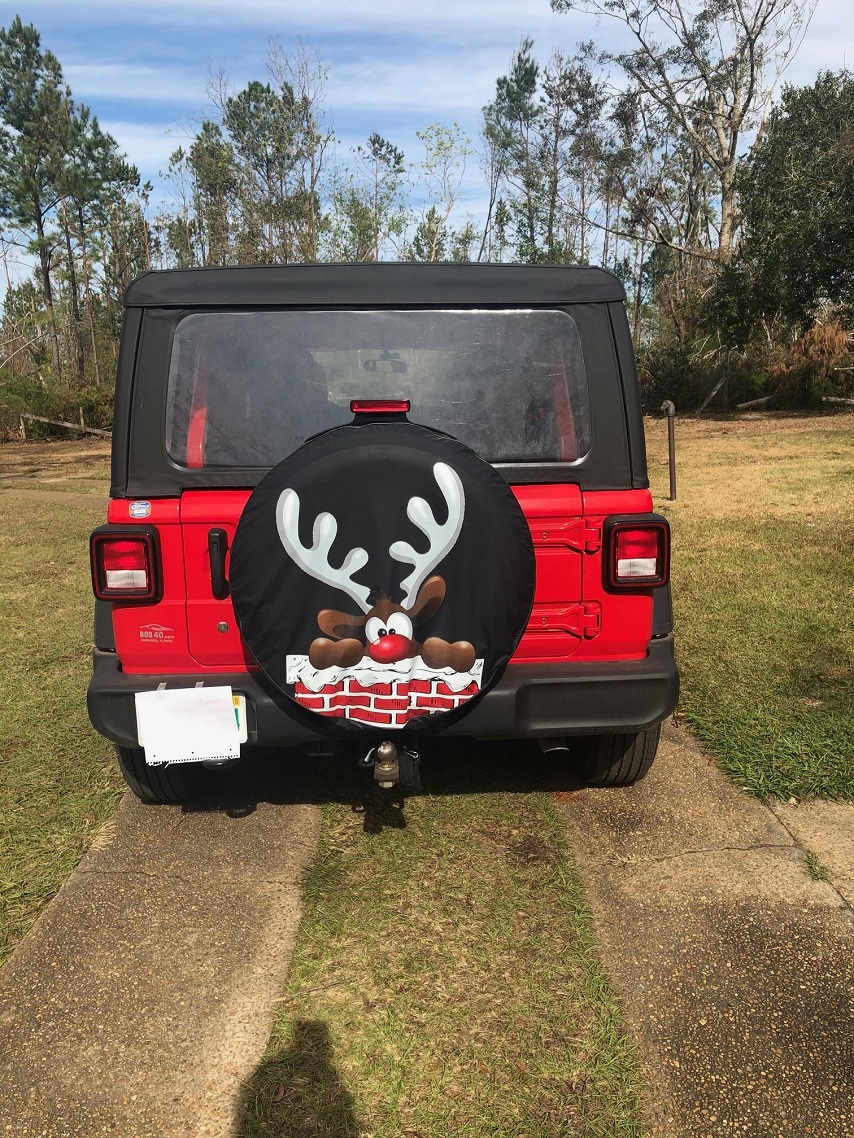 Rudolph the red nose reindeer tire cover